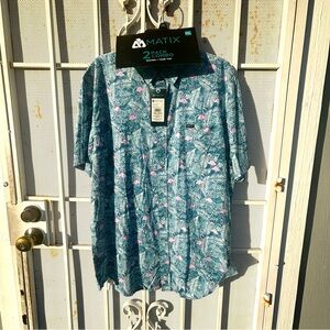 New-Matix (Shirt & tank top-2 pack combo) men 2XL S/S shirt button-up white tank